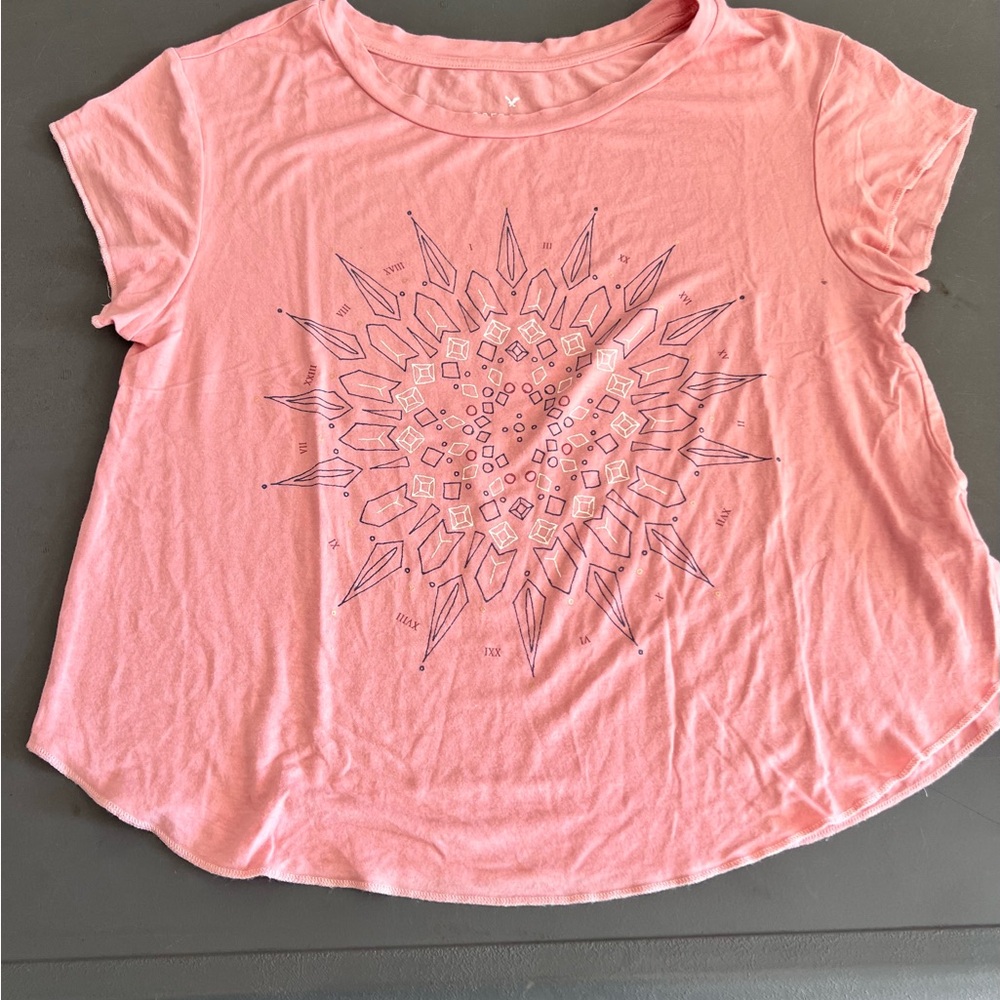 American Eagle soft & sexy peach Pink Mandela soft Graphic Tee shirt XS S
